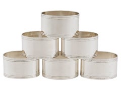 1949 Sterling Silver Napkin Rings Set of Six