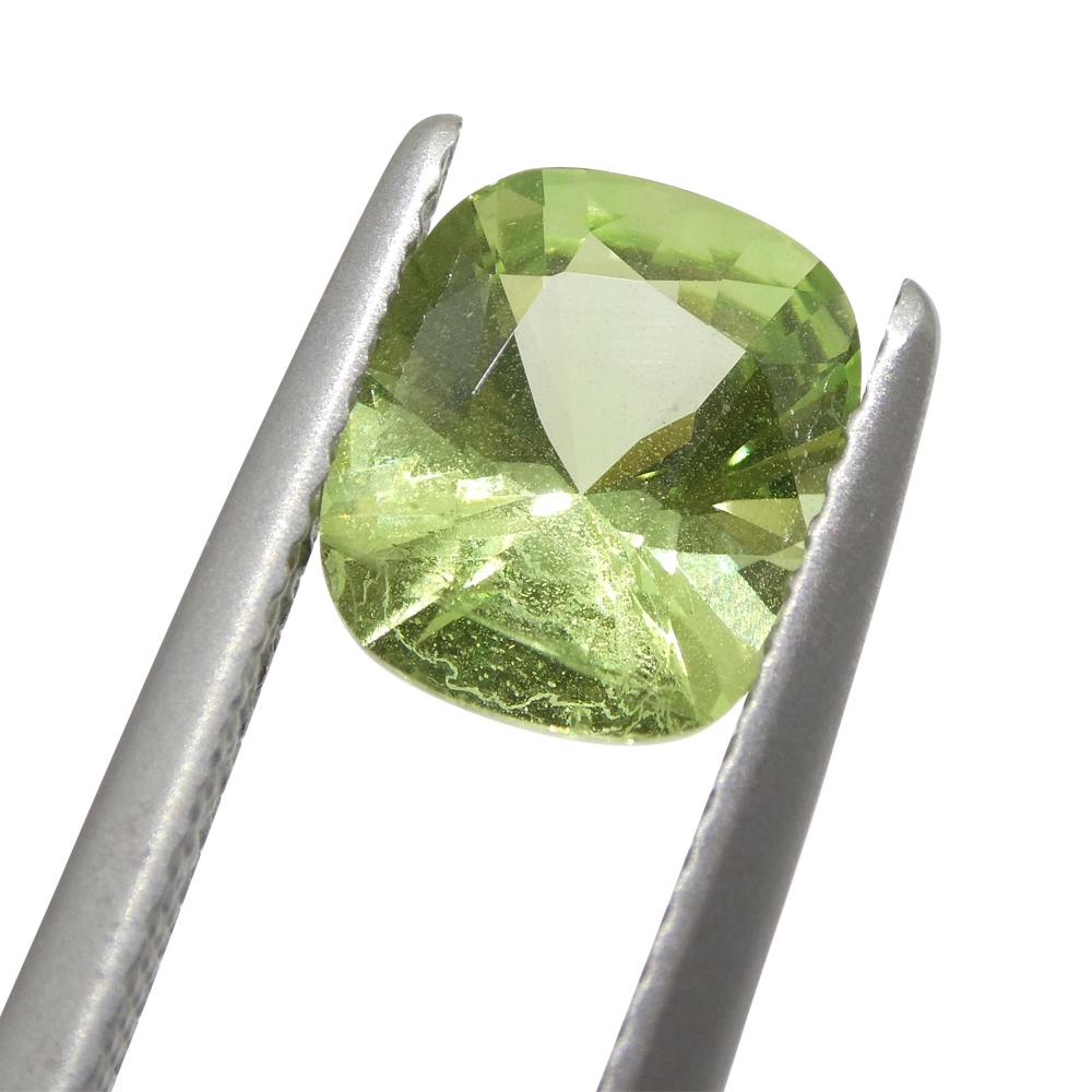 1.94ct Cushion Green Mint Garnet from Tanzania In New Condition For Sale In Toronto, Ontario