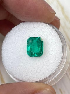 1,94ct sommersprossiger grüner Smaragdschliff kolumbianischer Edelstein 8,5x7 echter Mai-Geburtsstein