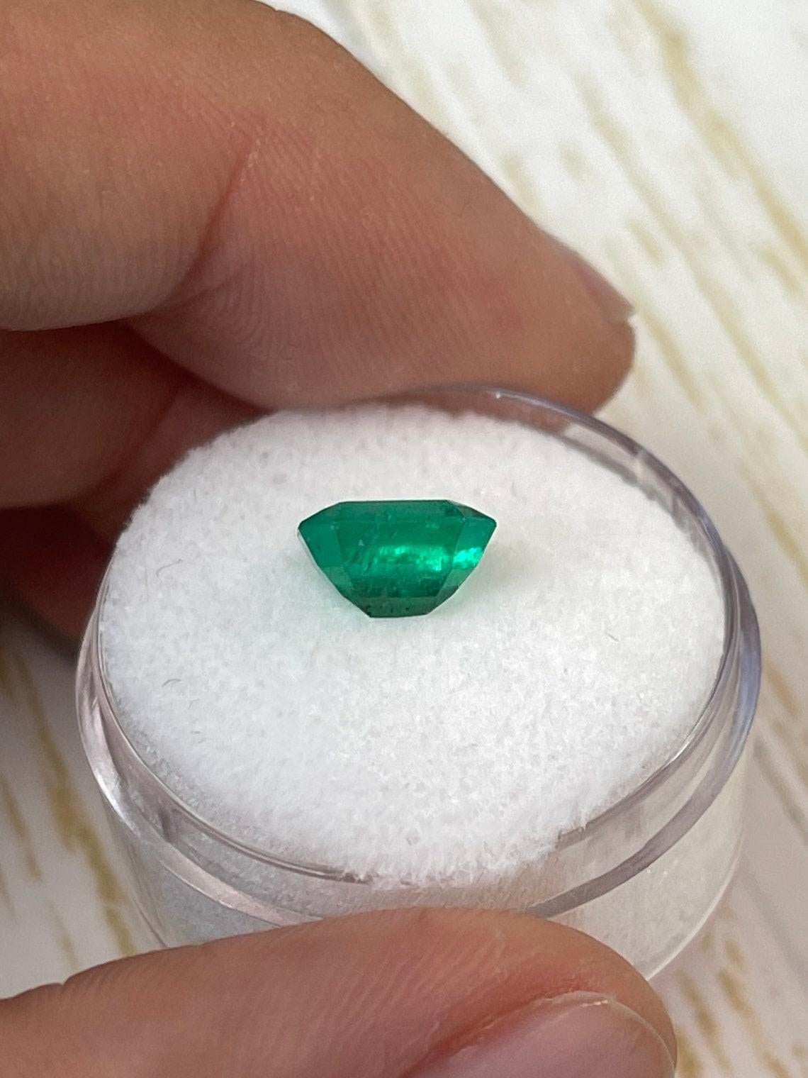 da uomo o donna 1,94ct verde lentigginoso taglio smeraldo gemma colombiana 8,5x7 autentica pietra di nascita di maggio in vendita
