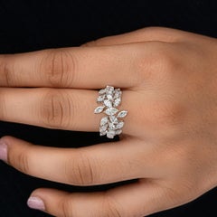 1.94Ct Marquise Diamond Wide Wedding Band Ring 14k White Gold All Tariffs Paid