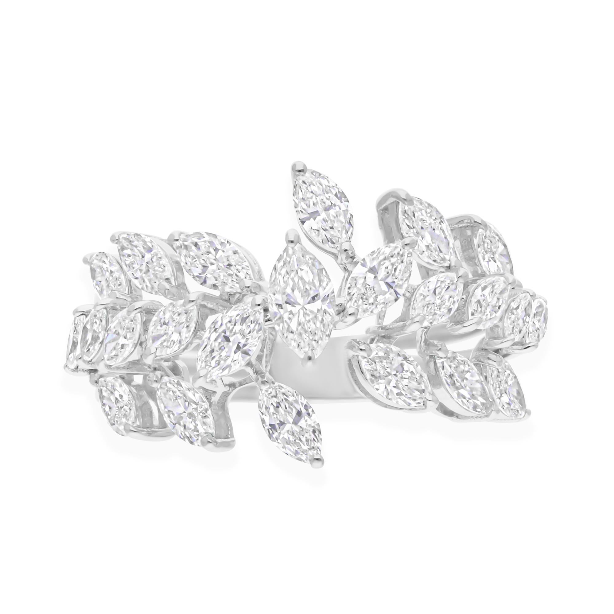 1.94Ct Marquise Diamond Wide Wedding Band Ring 14k White Gold All Tariffs Paid