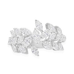 1.94Ct Marquise Diamond Wide Wedding Band Ring 14k White Gold All Tariffs Paid