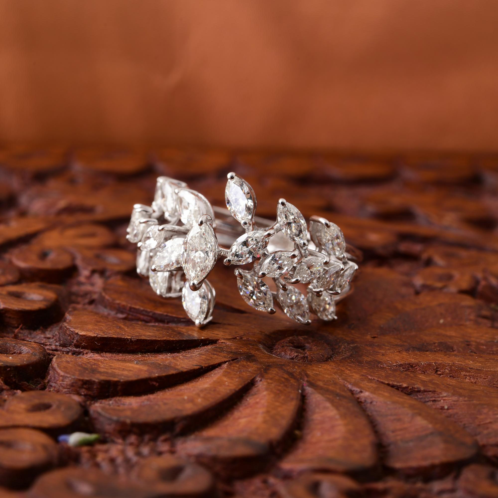 En vente :  1.94Ct Marquise Diamond Wide Wedding Band Ring 18k White Gold All Tariffs Paid 5