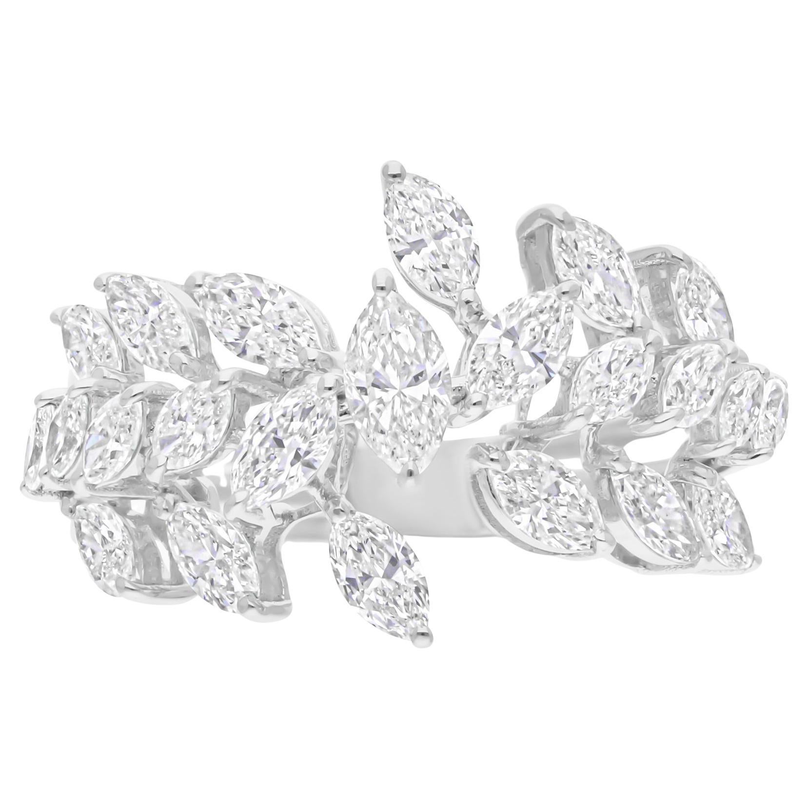 En vente :  1.94Ct Marquise Diamond Wide Wedding Band Ring 18k White Gold All Tariffs Paid