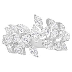 1.94Ct Marquise Diamond Wide Wedding Band Ring 18k White Gold All Tariffs Paid