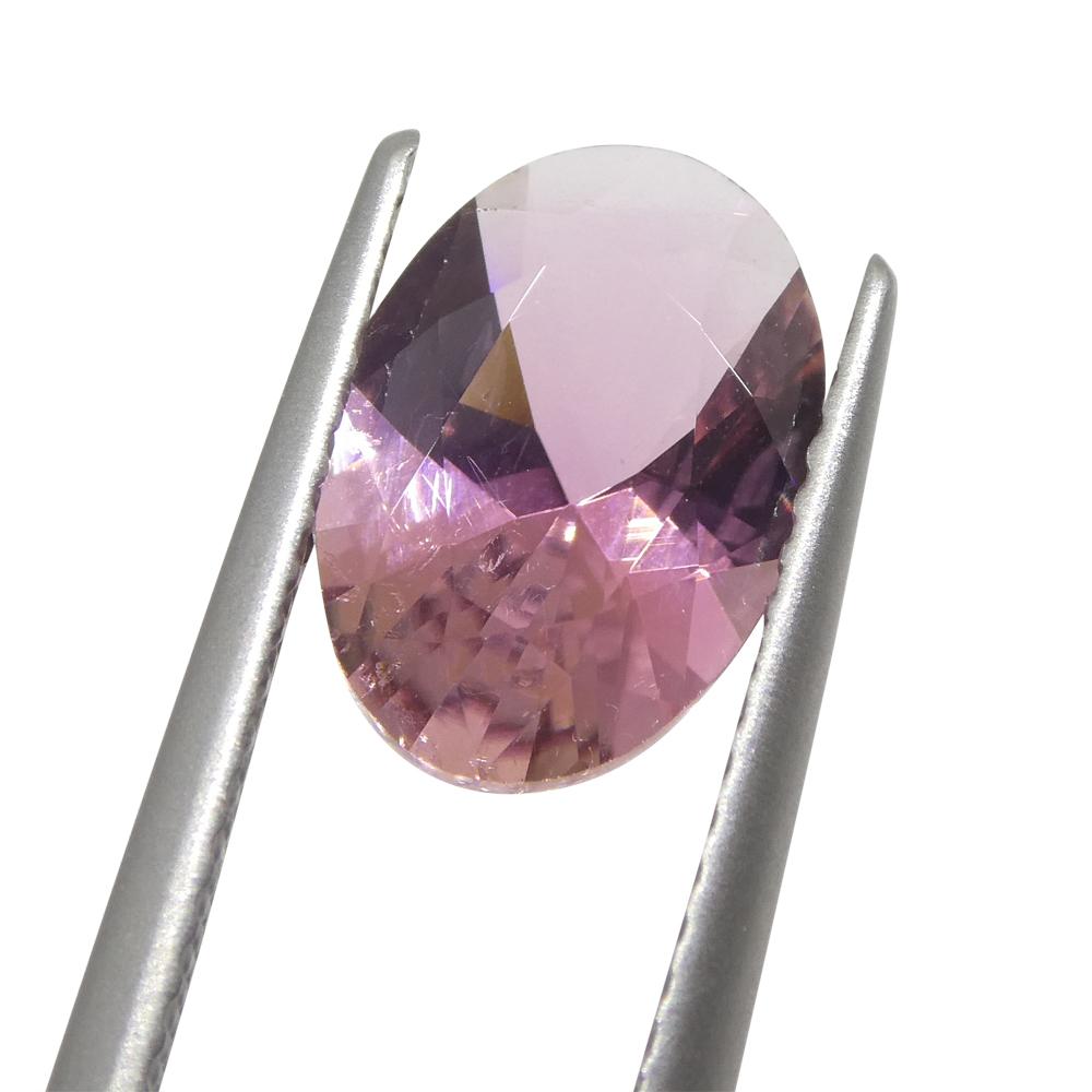 Brilliant Cut 1.94ct Oval Pink Tourmaline from Brazil For Sale