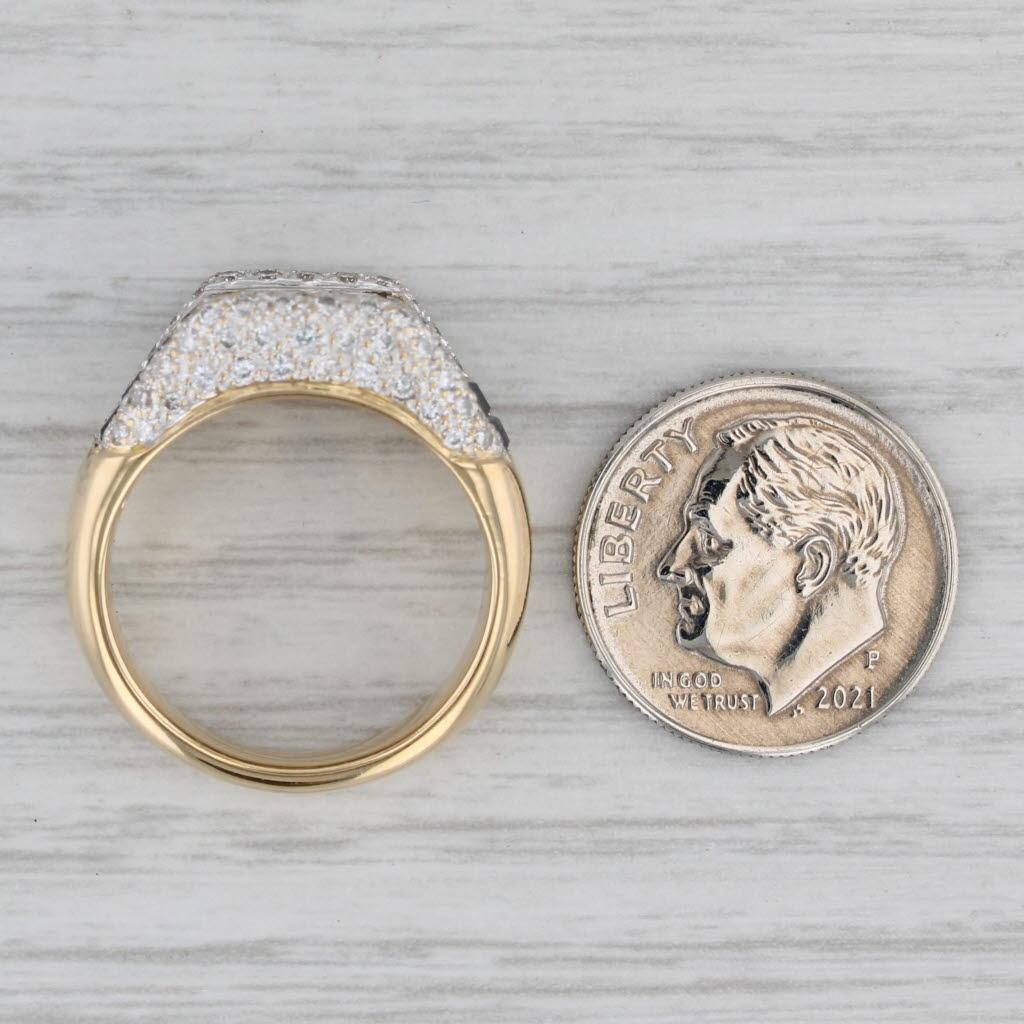1.94ctw Blue Sapphire Diamond Ring 18k Gold Size 6.75 Cocktail For Sale 2