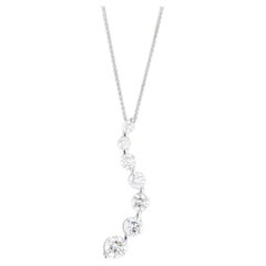 1.94ctw Diamond Journey Pendant Necklace 18k White Gold 18" Wheat Chain