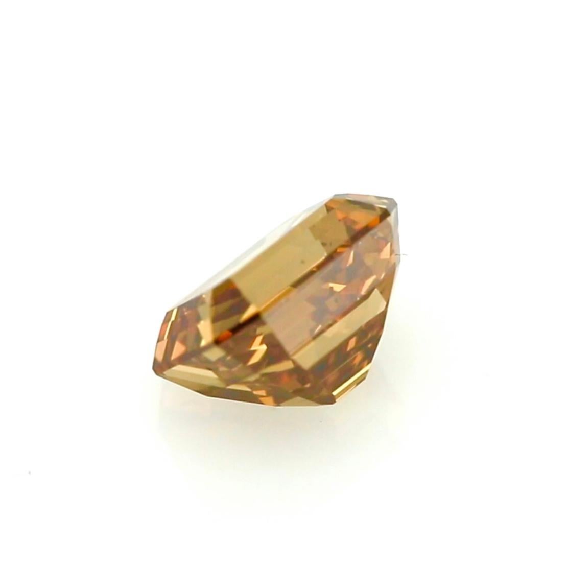 Diamante antico da 1,95 carati con taglio smeraldo Fancy Deep Brown-Orange (certificato GIA) in vendita 2