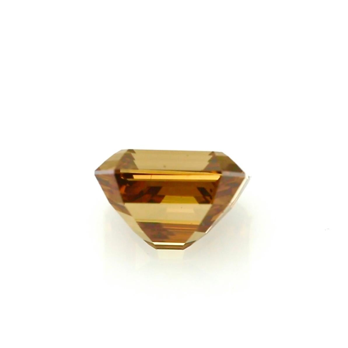 Diamante antico da 1,95 carati con taglio smeraldo Fancy Deep Brown-Orange (certificato GIA) in vendita 3