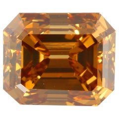 Diamante antico da 1,95 carati con taglio smeraldo Fancy Deep Brown-Orange (certificato GIA)