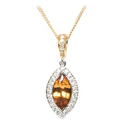 1.95 Carat Cognac Zircon Diamond 18 Karat Gold Cluster Pendant Natalie Barney