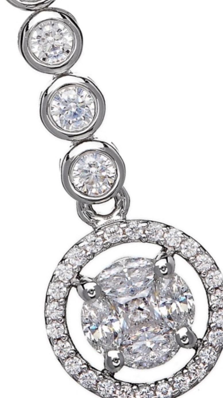Art Déco Orecchini a goccia Emma Bubble da 1,95 carati con zirconia cubica in argento Sterling in vendita