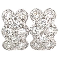 1.95 Carat Curvy Fashion Round Diamond Earrings