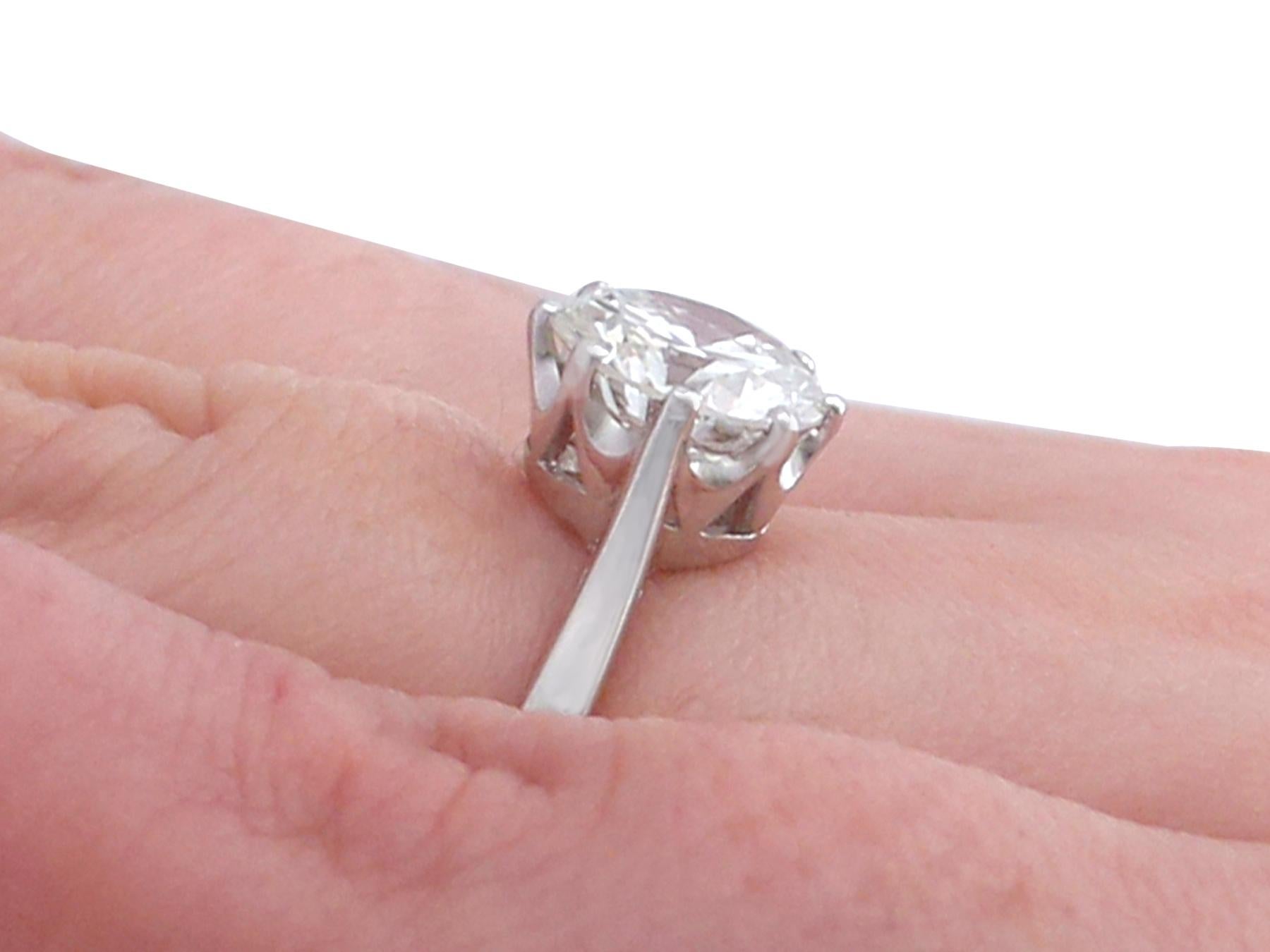 1.95 Carat Diamond and Platinum Solitaire Ring For Sale 1
