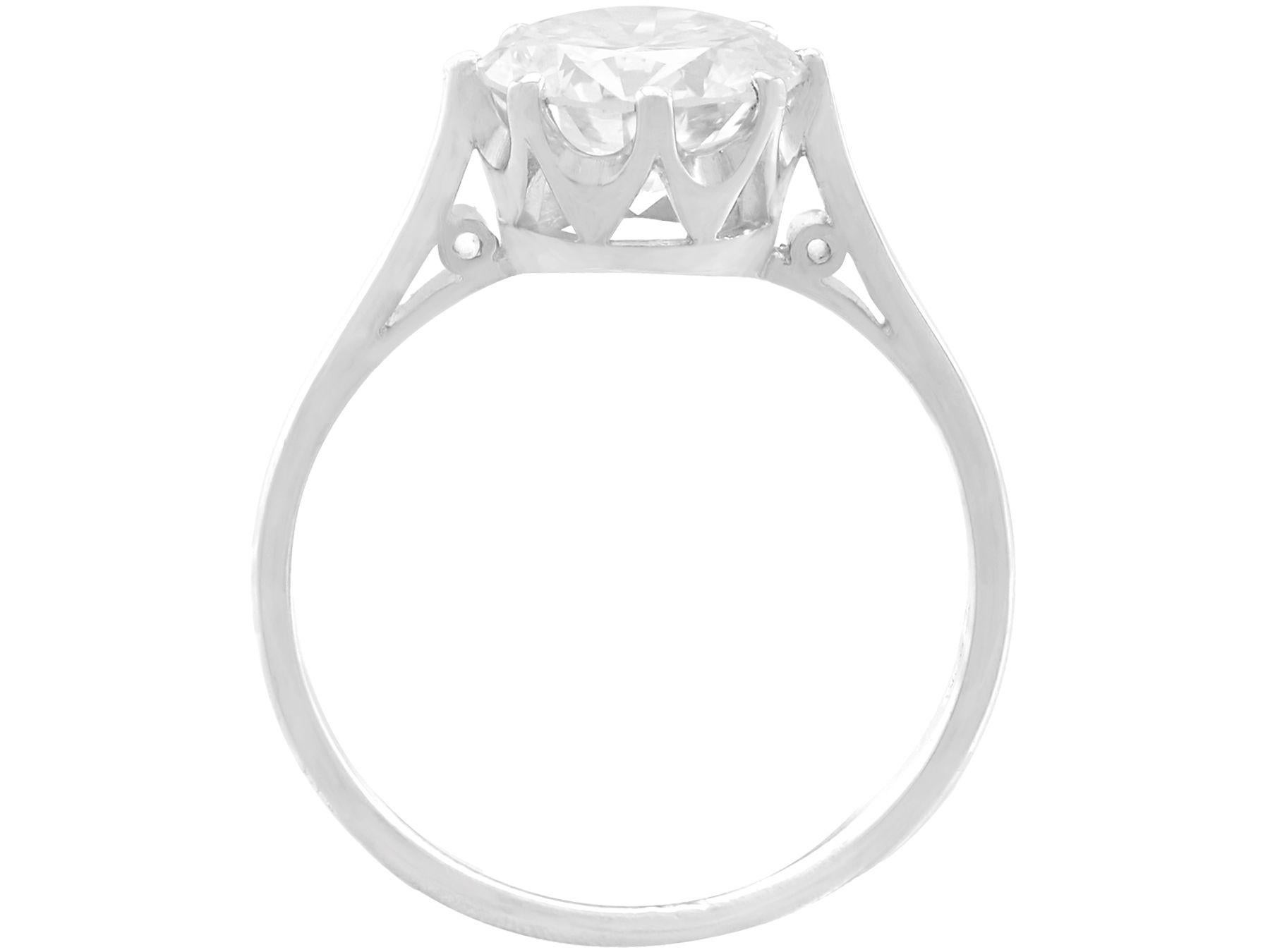 Women's 1.95 Carat Diamond and Platinum Solitaire Ring For Sale