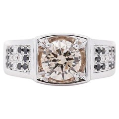1.95 Carat Faint Brown, White, & Black Diamonds Men's Ring