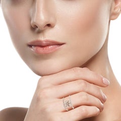 Bague à fleurs en or rose 18 carats avec diamants marquises de 1,95 carat
