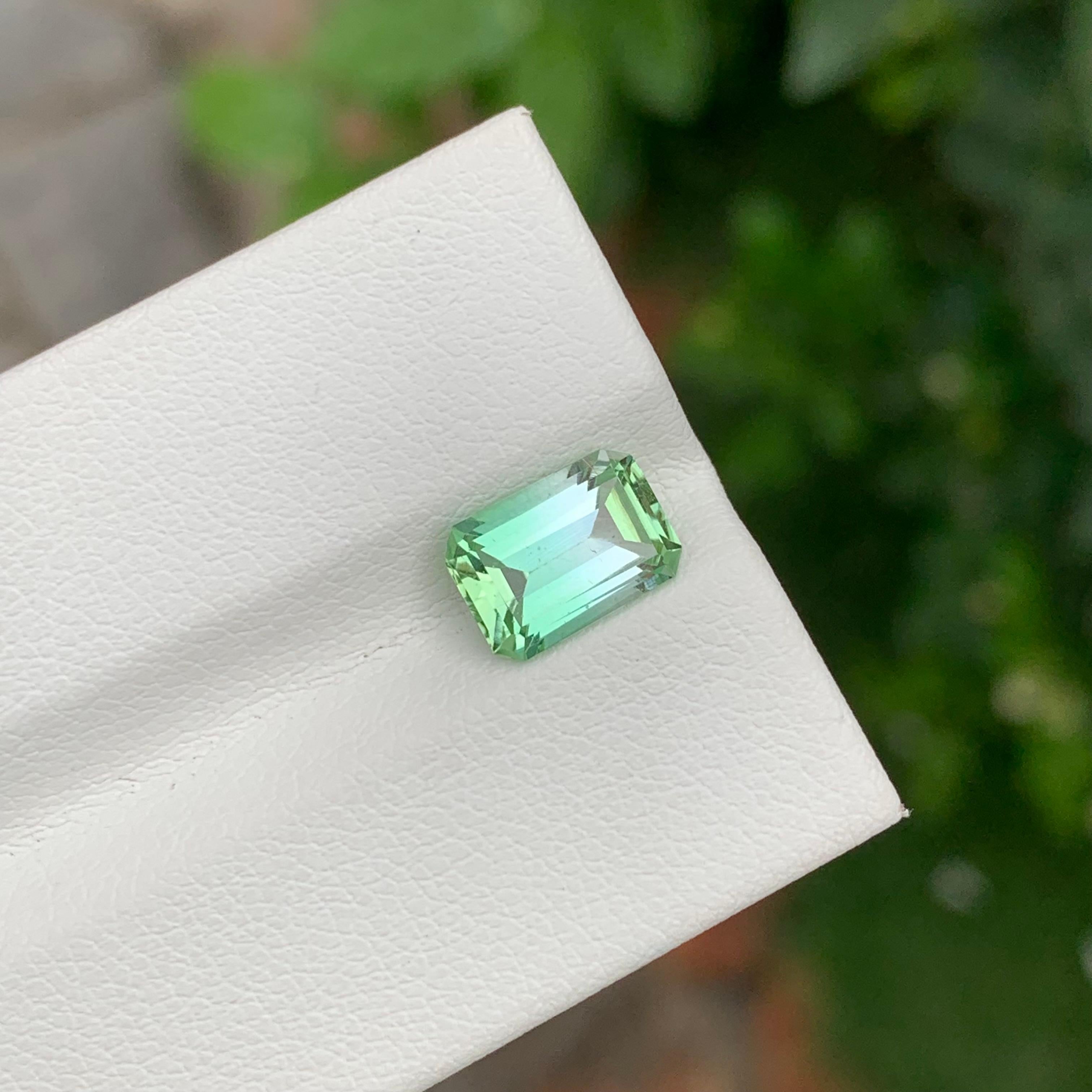 Arts and Crafts 1.95 Carat Natural Bicolour Loose Tourmaline Emerald Shape Gem For Jewellery For Sale