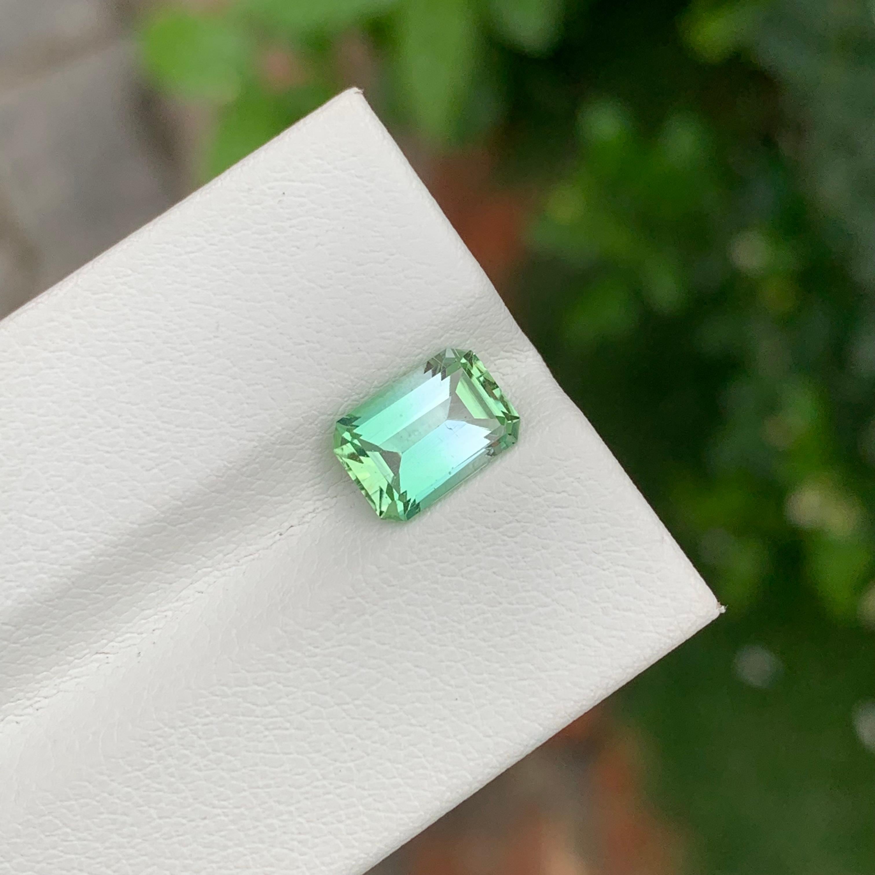 Women's or Men's 1.95 Carat Natural Bicolour Loose Tourmaline Emerald Shape Gem For Jewellery For Sale