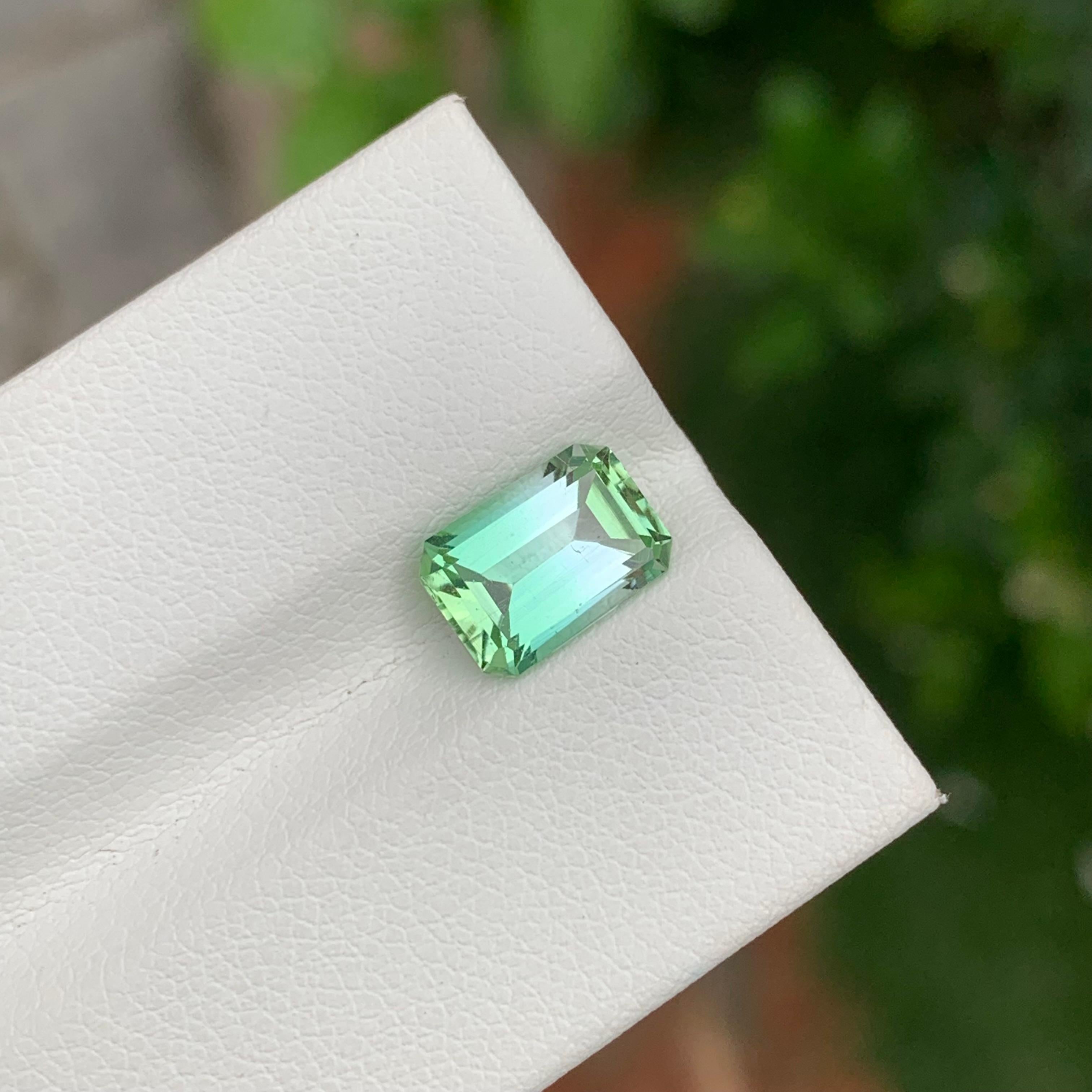 1.95 Carat Natural Bicolour Loose Tourmaline Emerald Shape Gem For Jewellery For Sale 1