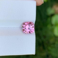 1.95 Carat Natural Loose Baby Pink Tourmaline Stone Cushion Cut Afghan Gemstone