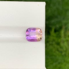 1.95 Carat Natural Loose Bi Color Ametrine Stone Cushion Cut African Gemstone