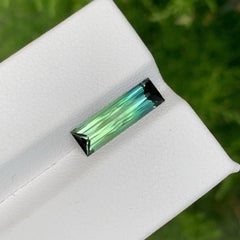 1.95 Carat Natural Loose Bi Color Tourmaline Stone Baguette Cut Afghan Gemstone