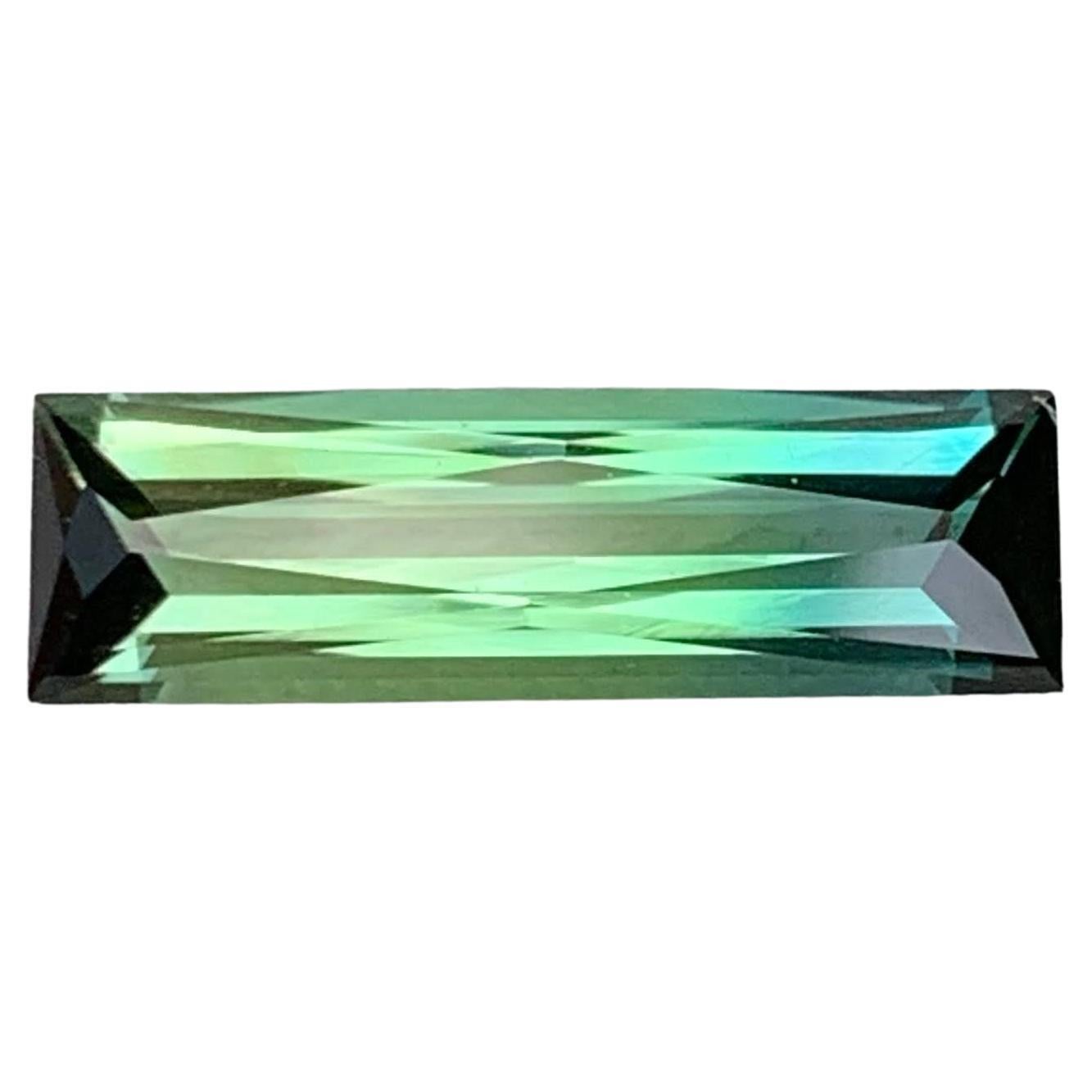 1.95 Carat Natural Loose Bi Color Tourmaline Stone Baguette Cut Afghan Gemstone