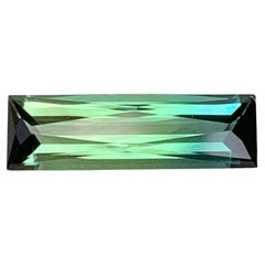 1.95 Carat Natural Loose Bi Color Tourmaline Stone Baguette Cut Afghan Gemstone