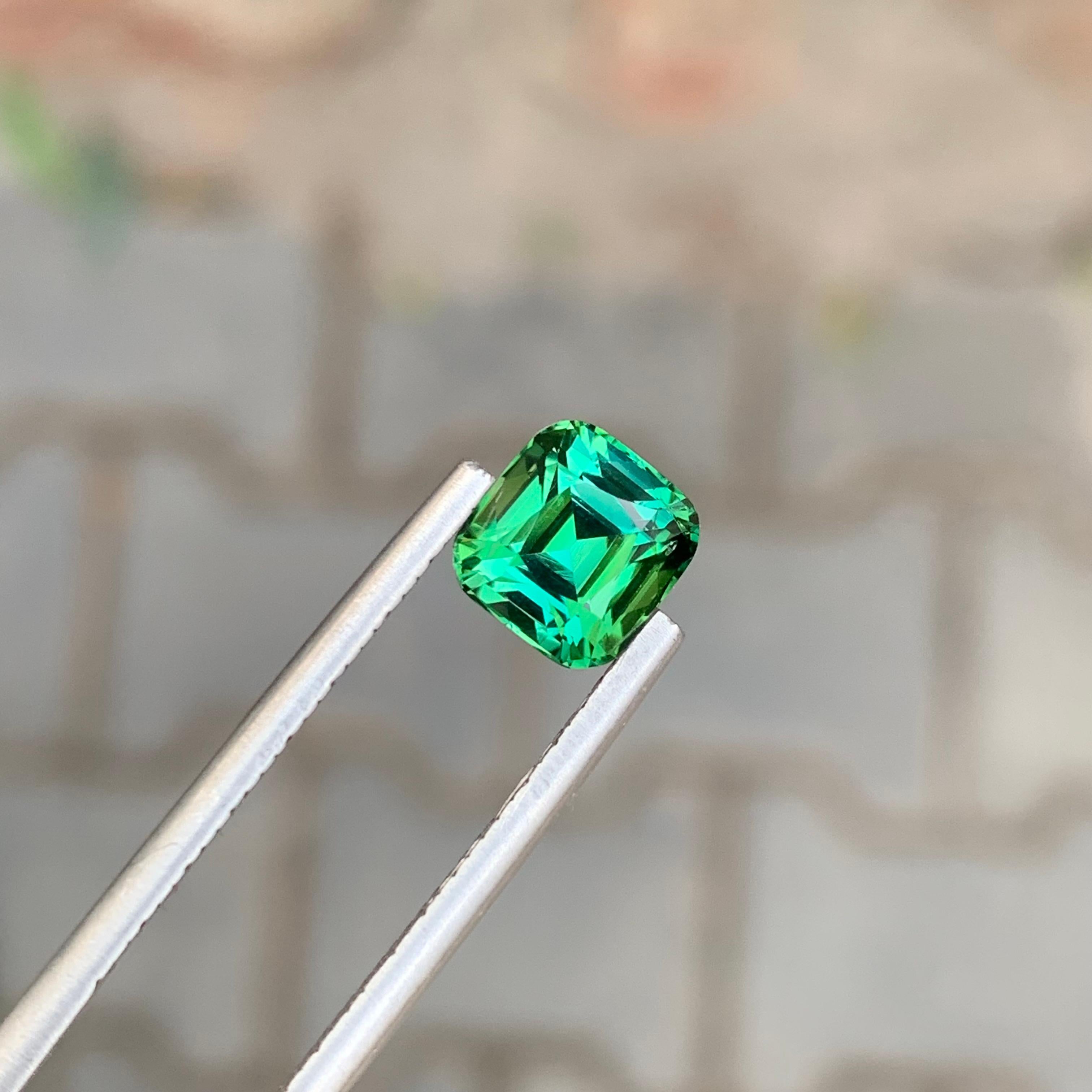 1.95 Carat Natural Loose Blue Green Tourmaline Cushion Shape Gemstone (Tourmaline bleue verte en forme de coussin) en vente 7