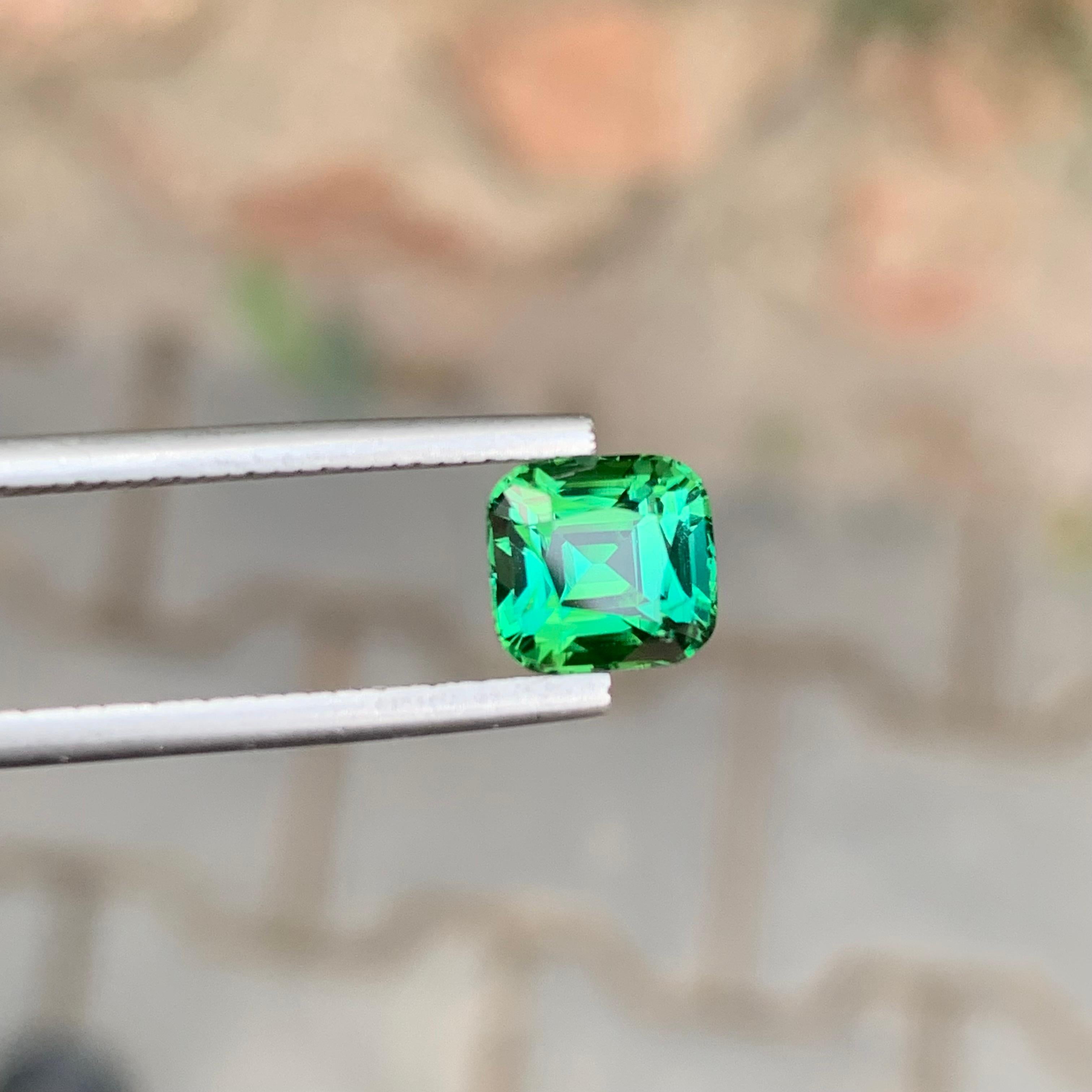 1.95 Carat Natural Loose Blue Green Tourmaline Cushion Shape Gemstone (Tourmaline bleue verte en forme de coussin) en vente 2