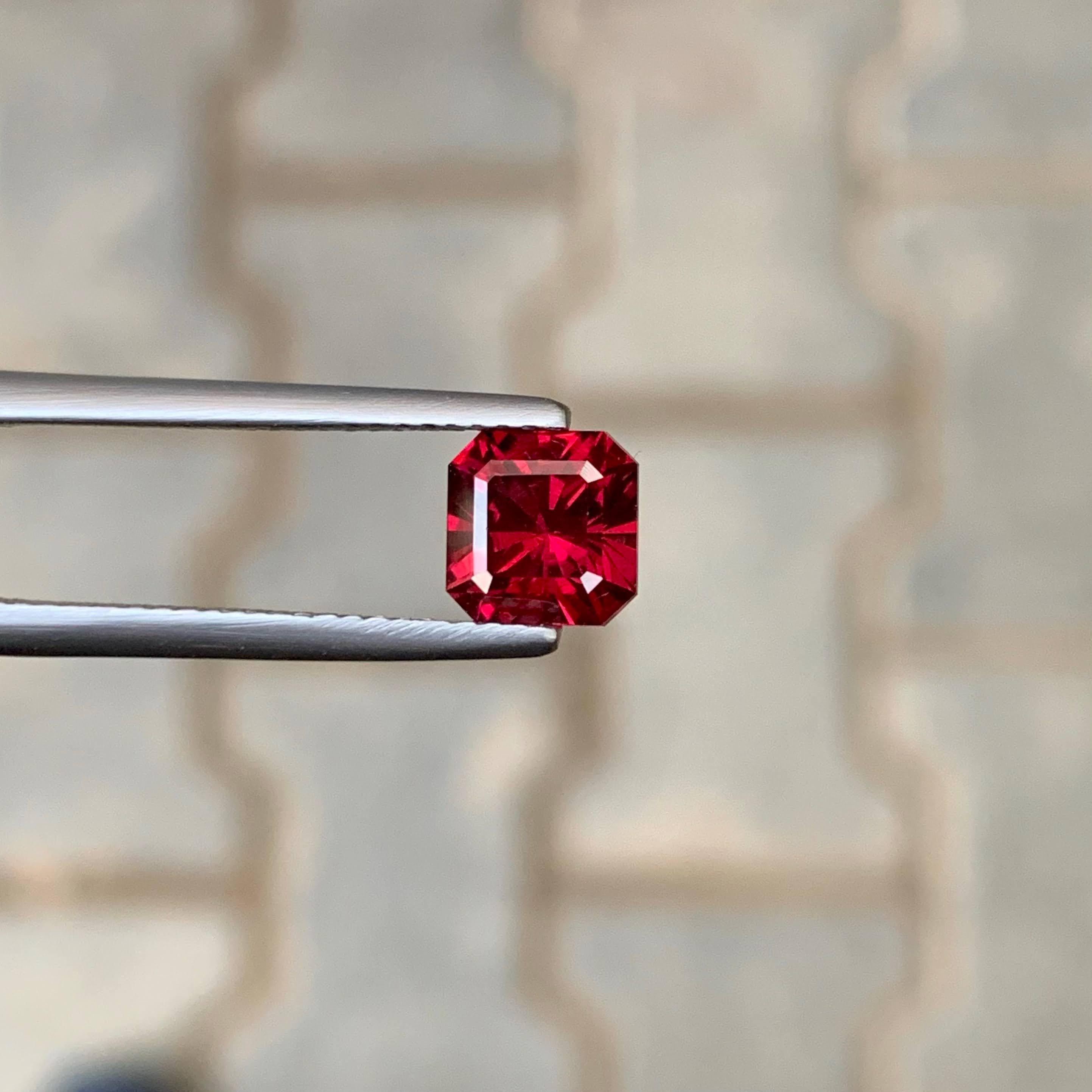 Weight 1.95 carat 
Dimensions 6.6x6.5x5.0mm
Treatment None 
Origin Tanzanian 
Clarity VVS 
Shape Cut Asscher 




This 1.95 carat Natural Bright Red Garnet is a striking gemstone showcasing a vivid, fiery red color that reflects exceptional richness