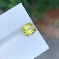 1.95 Carat Natural Loose Canary Tourmaline Cushion Shape Gemstone