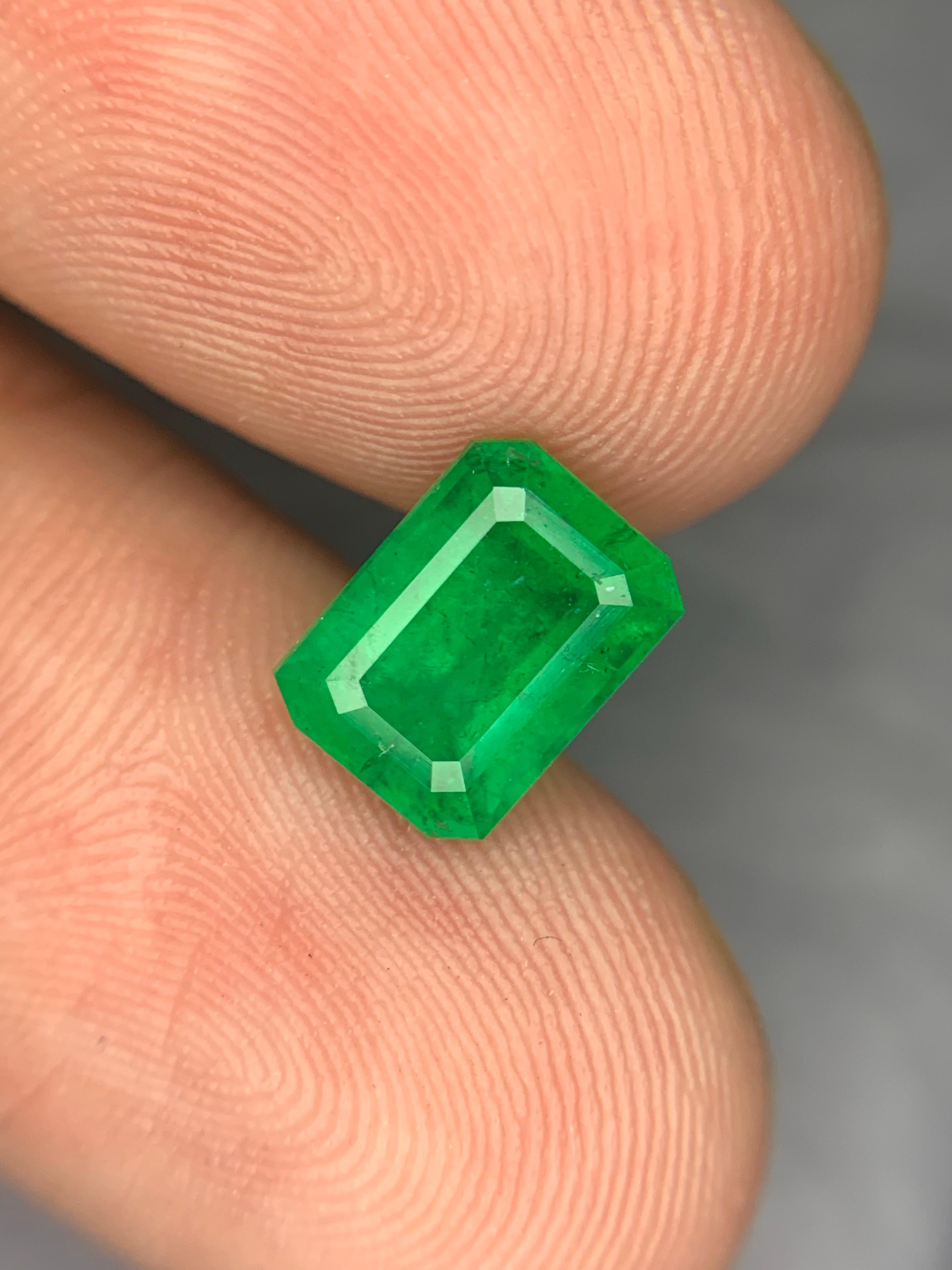 Emerald Cut 1.95 Carat Natural Loose Emerald Gemstone From Swat, Pakistan For Sale