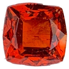 1.95 Carat Natural Loose Hessonite Garnet Square Cushion Shape Gemstone