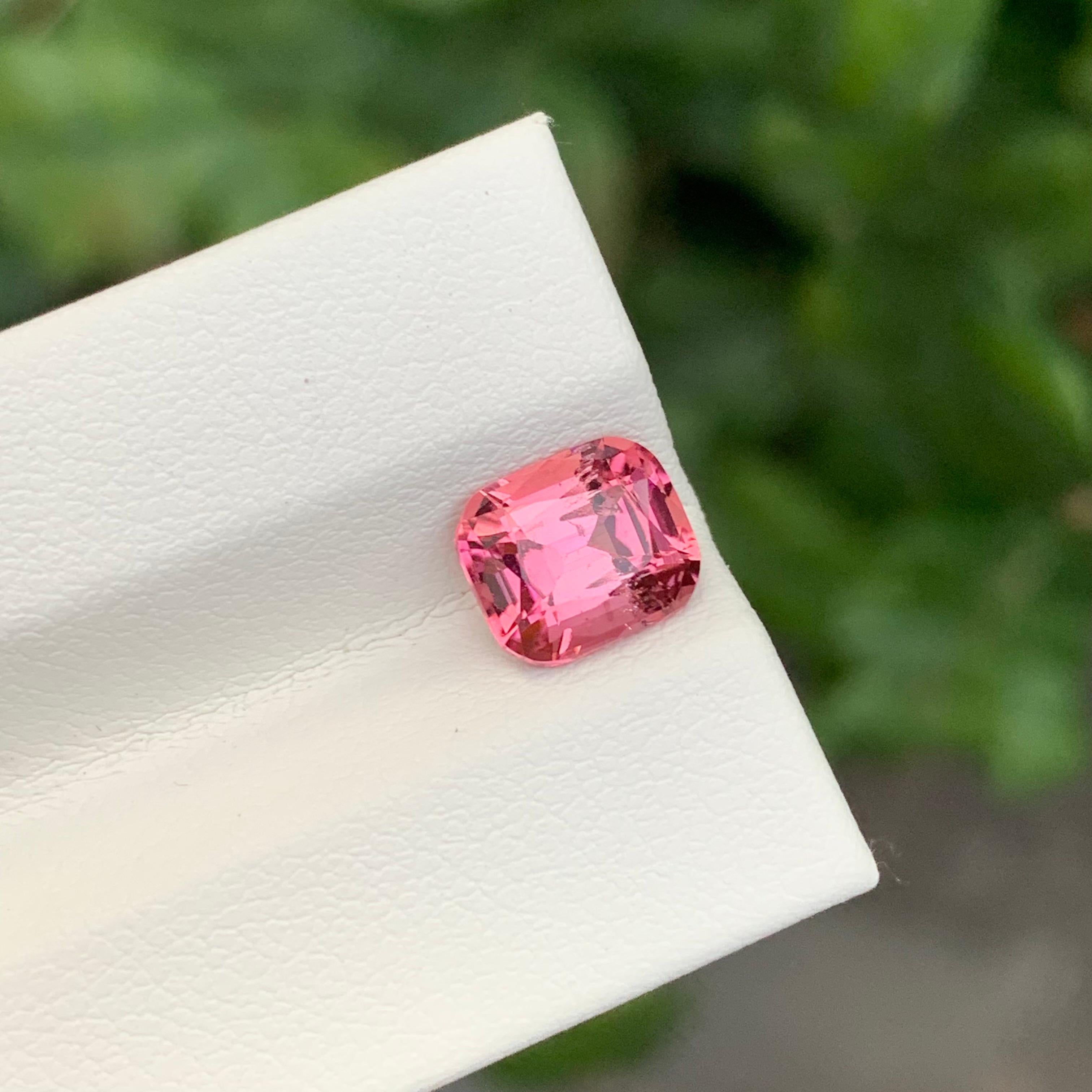 1.95 Carat Natural Loose Hot Pink Tourmaline Cushion Shape Gem In New Condition For Sale In Peshawar, PK
