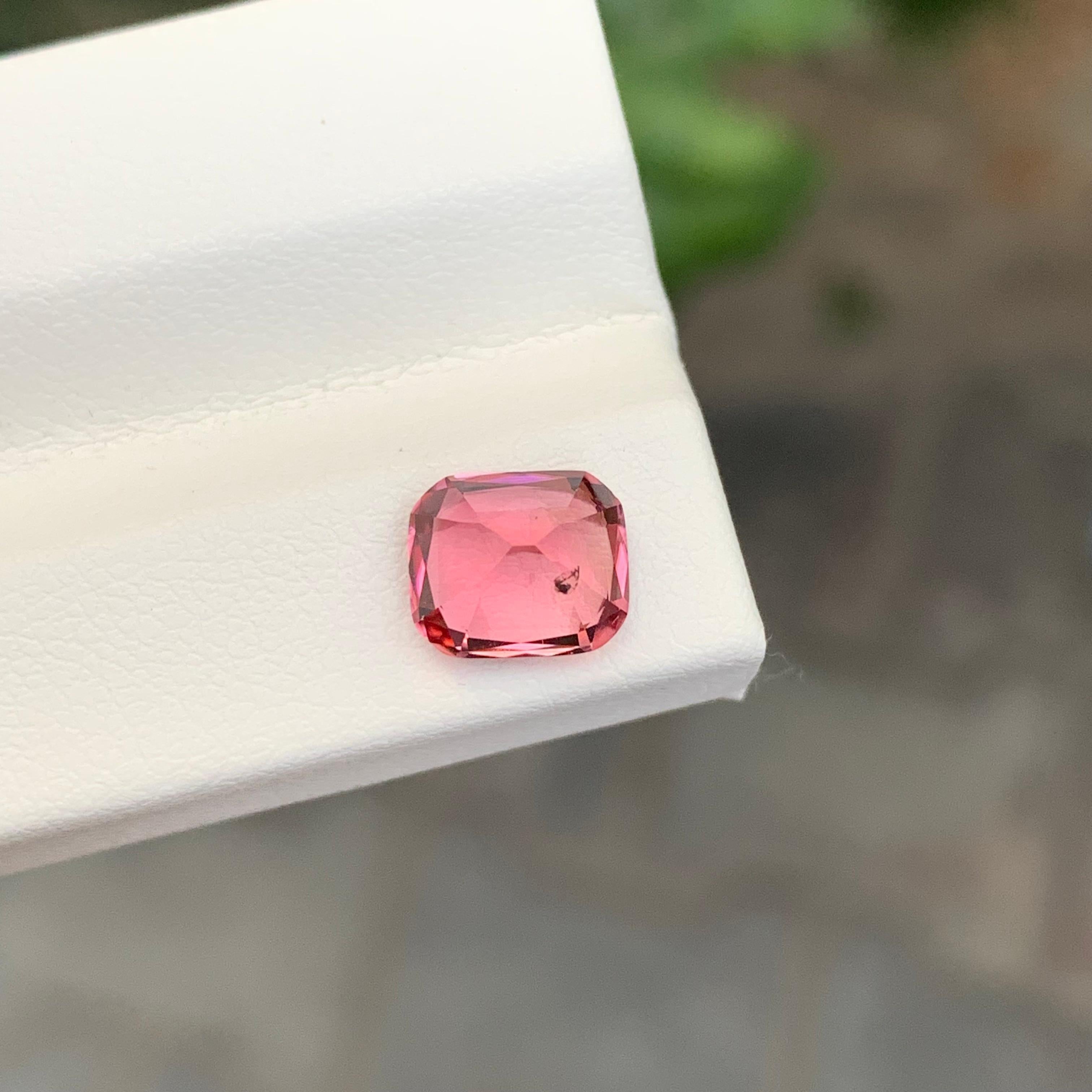 1.95 Carat Natural Loose Hot Pink Tourmaline Cushion Shape Gem For Sale 1