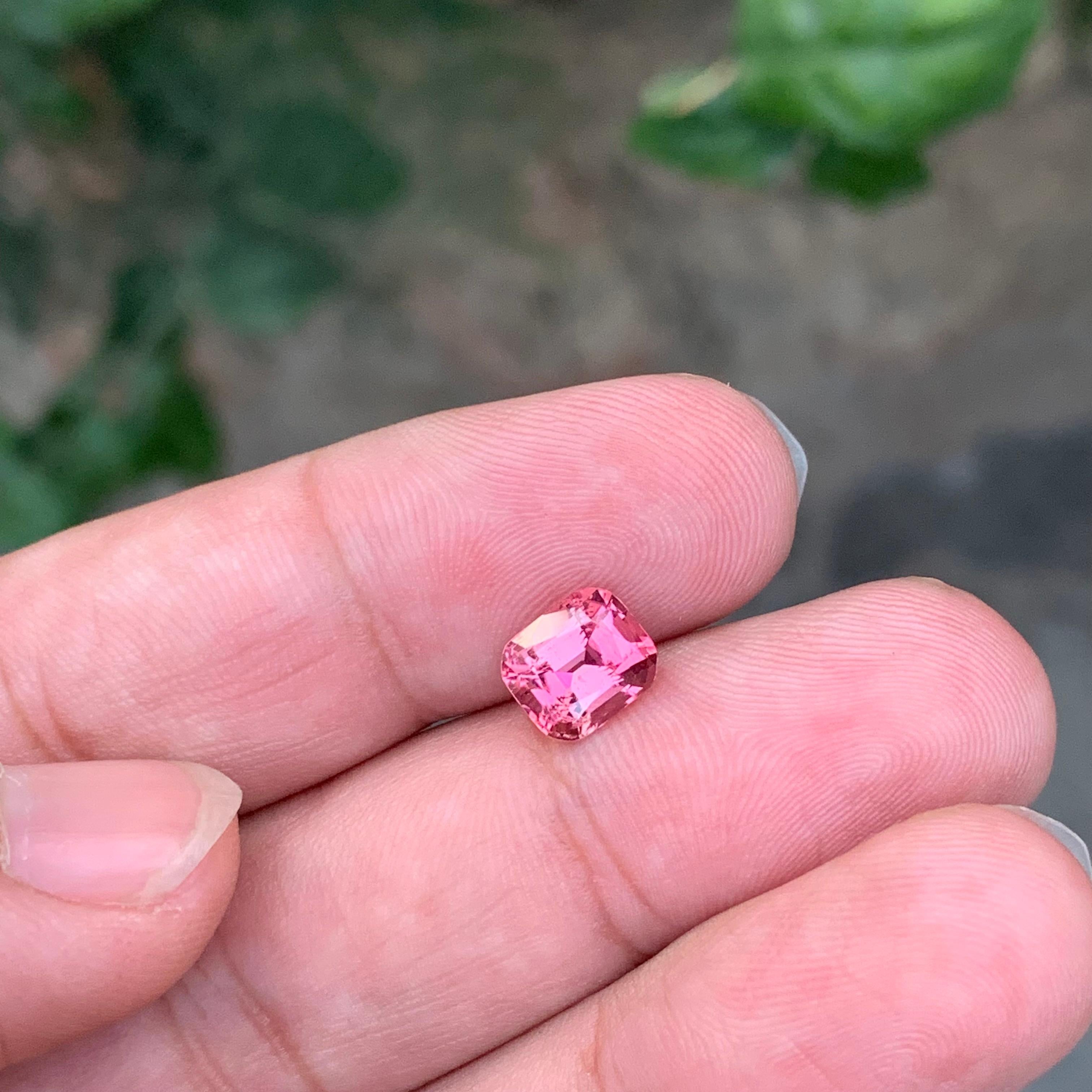 1.95 Carat Natural Loose Hot Pink Tourmaline Cushion Shape Gem For Sale 3