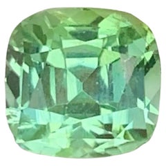 1.95 Carat Natural Loose Mint Green Tourmaline Stone Cushion Cut Afghan Gemstone