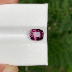 1.95 Carat Natural Loose Purplish Spinel Stone Cushion Cut Burmese Gemstone