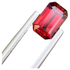1.95 Carat Natural Loose Rhodolite Garnet Emerald Shape Gem From African Mine