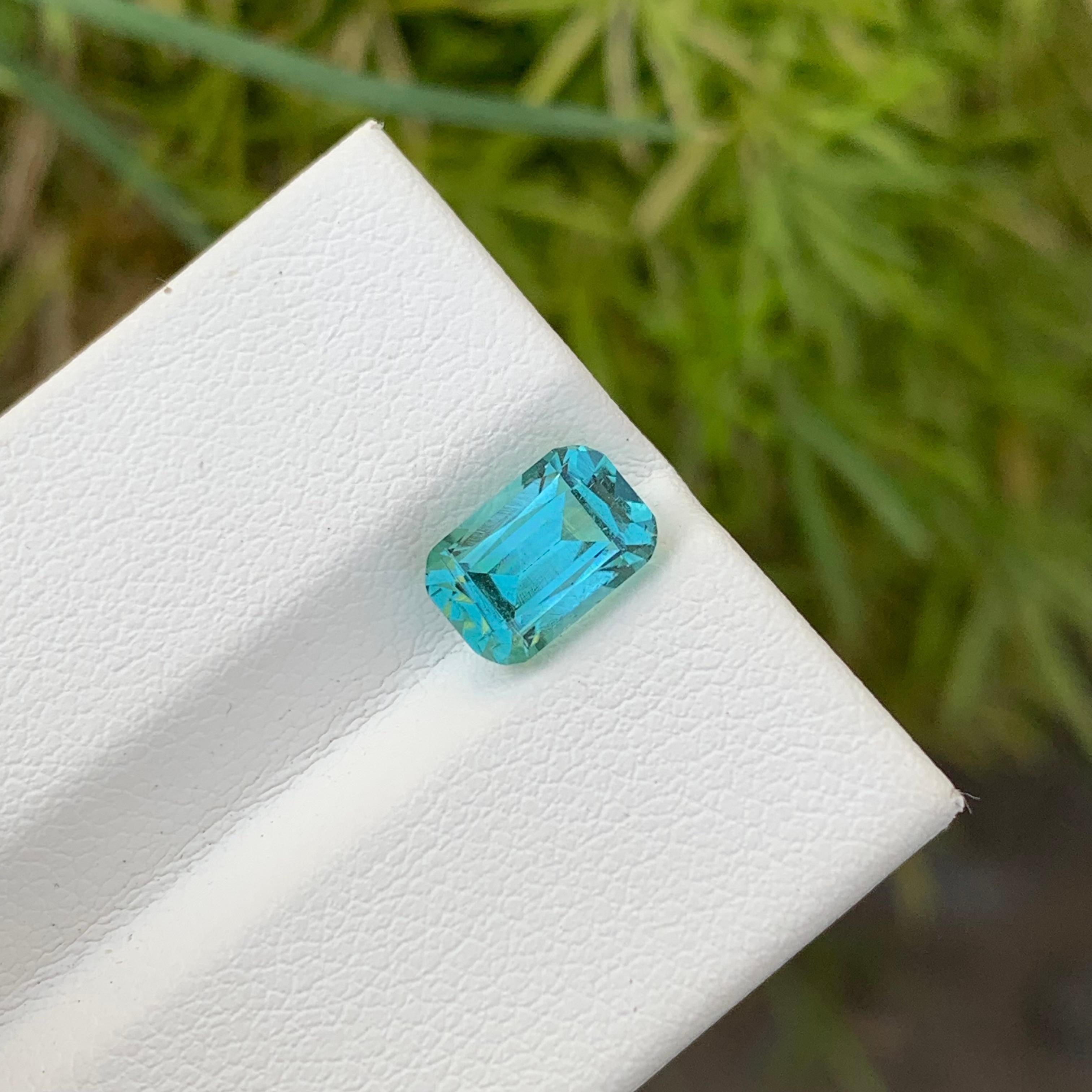 Women's or Men's 1.95 Carat Natural Loose Seafoam Tourmaline Cushion Shape Gem From Earth Mine For Sale