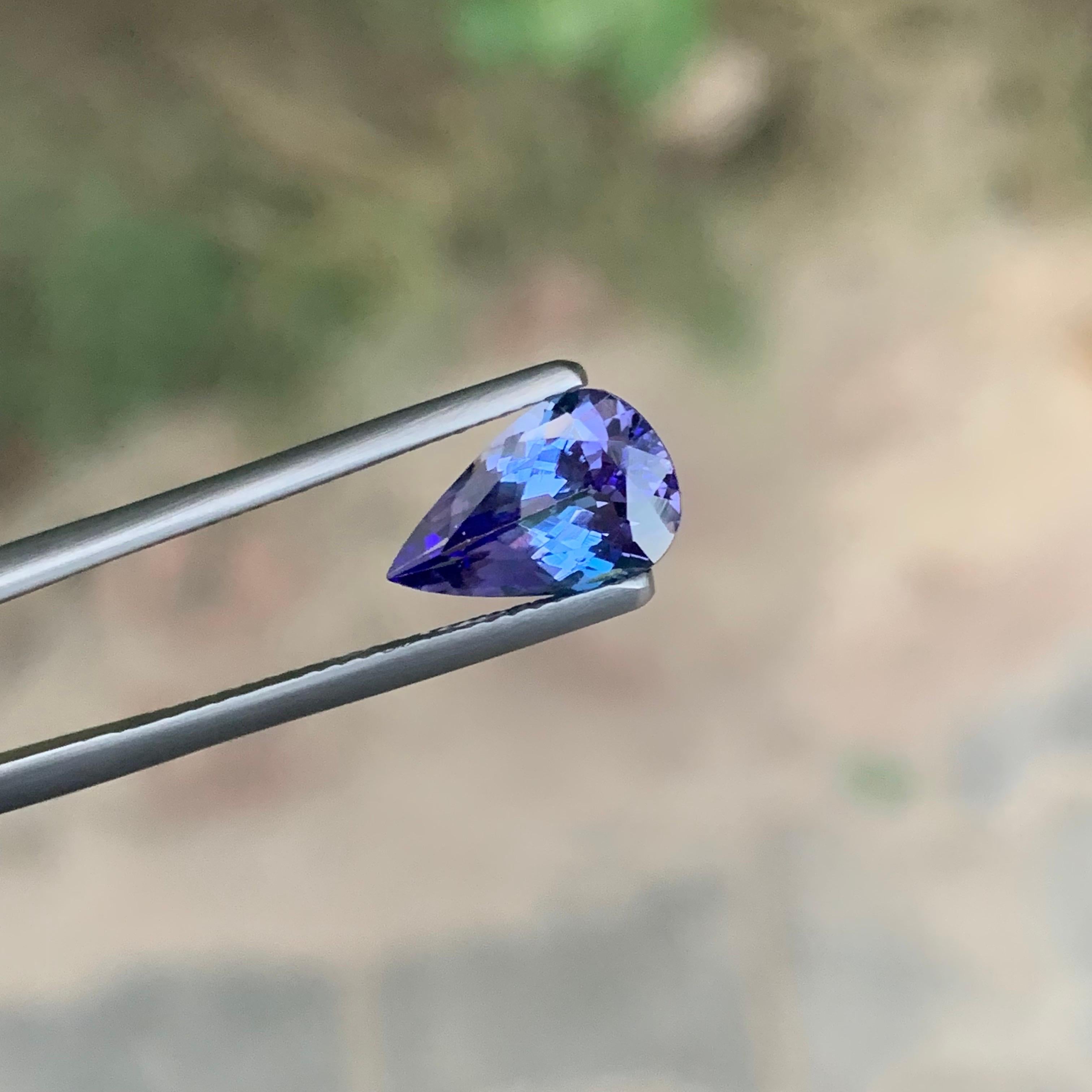 1.95 Carat Natural Loose Tanzanite Pear Shape Gemstone From Tanzania For Sale 5
