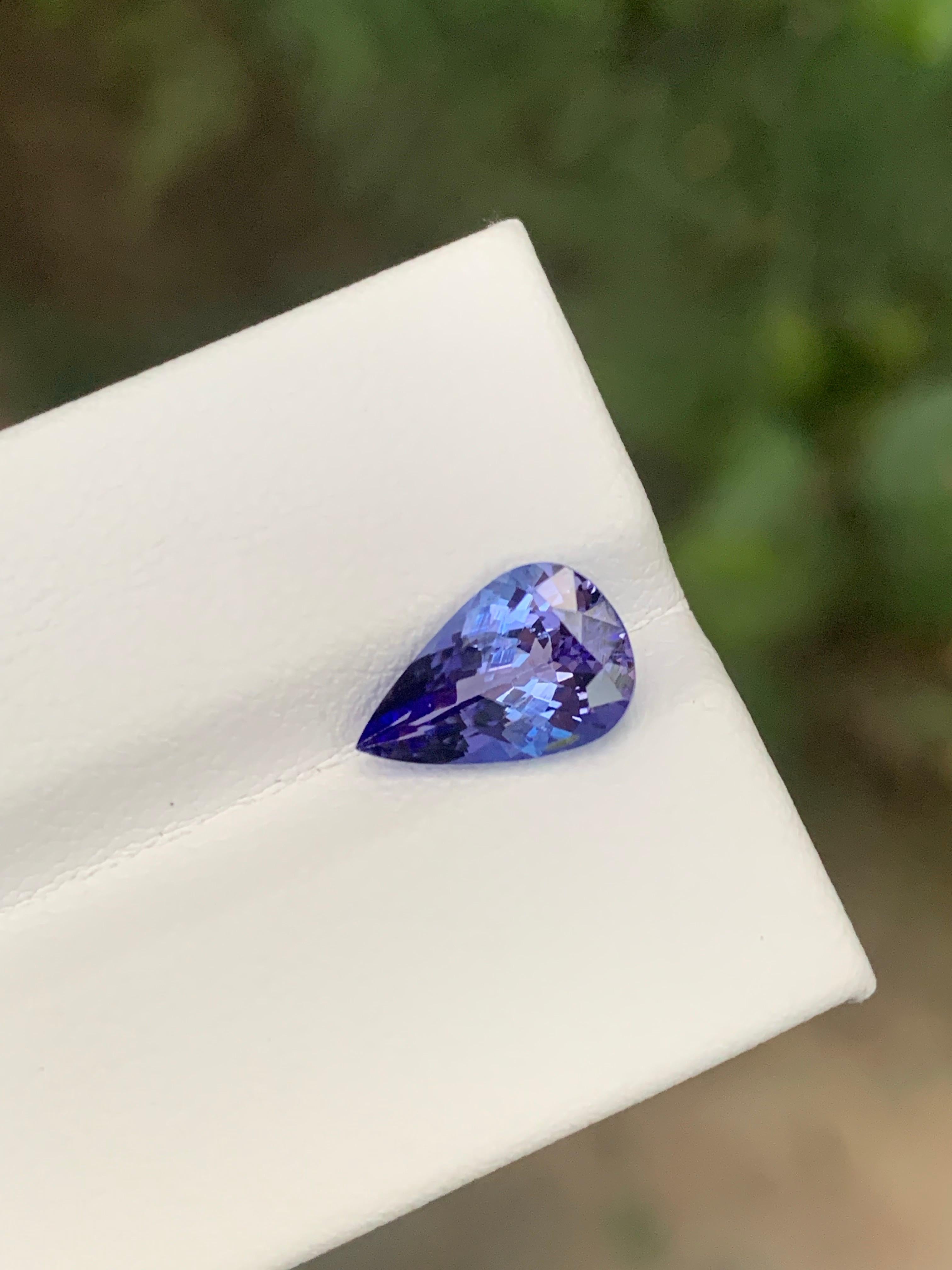 1.95 Carat Natural Loose Tanzanite Pear Shape Gemstone From Tanzania For Sale 8