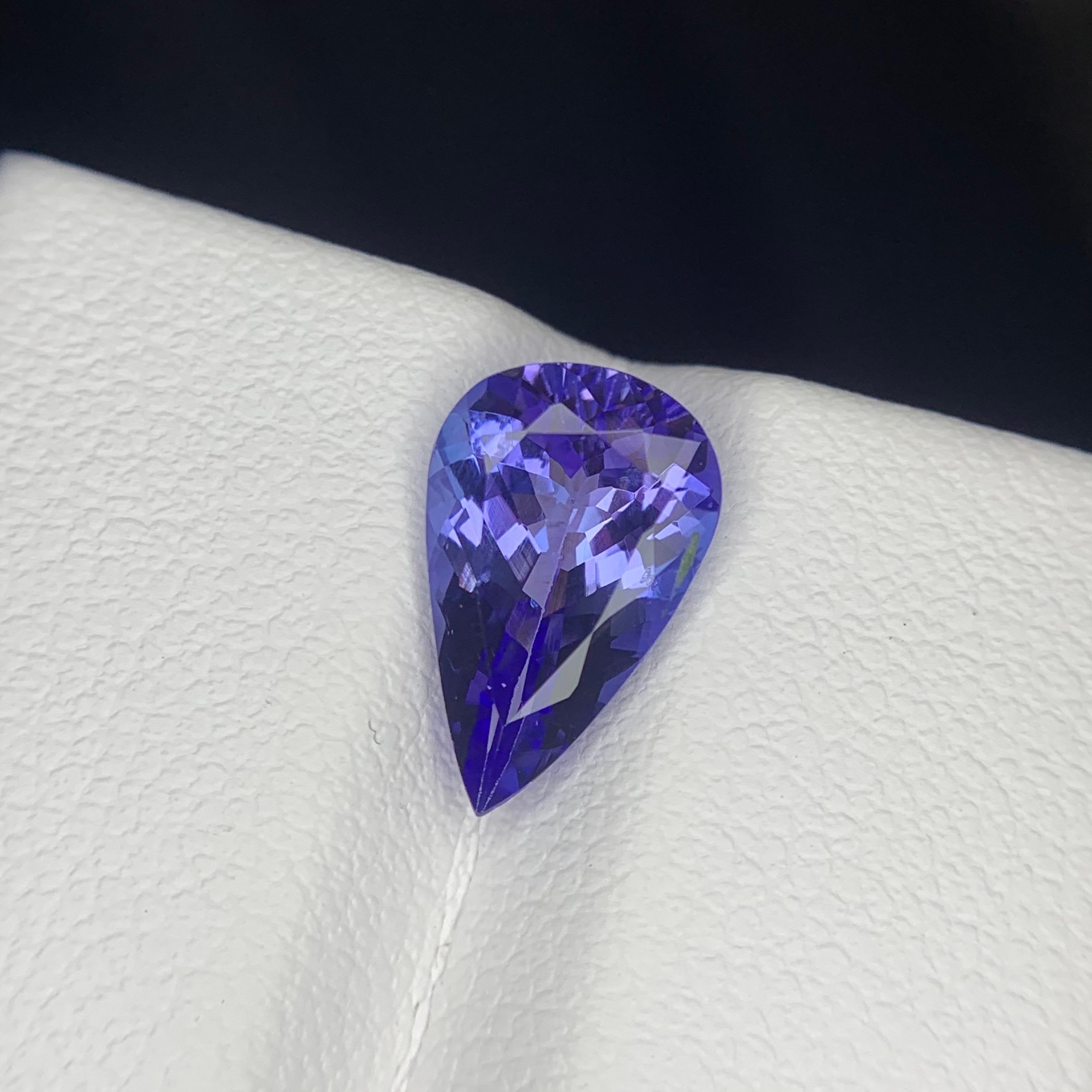 Arts and Crafts 1.95 Carat Natural Loose Tanzanite Pear Shape Gemstone From Tanzania For Sale