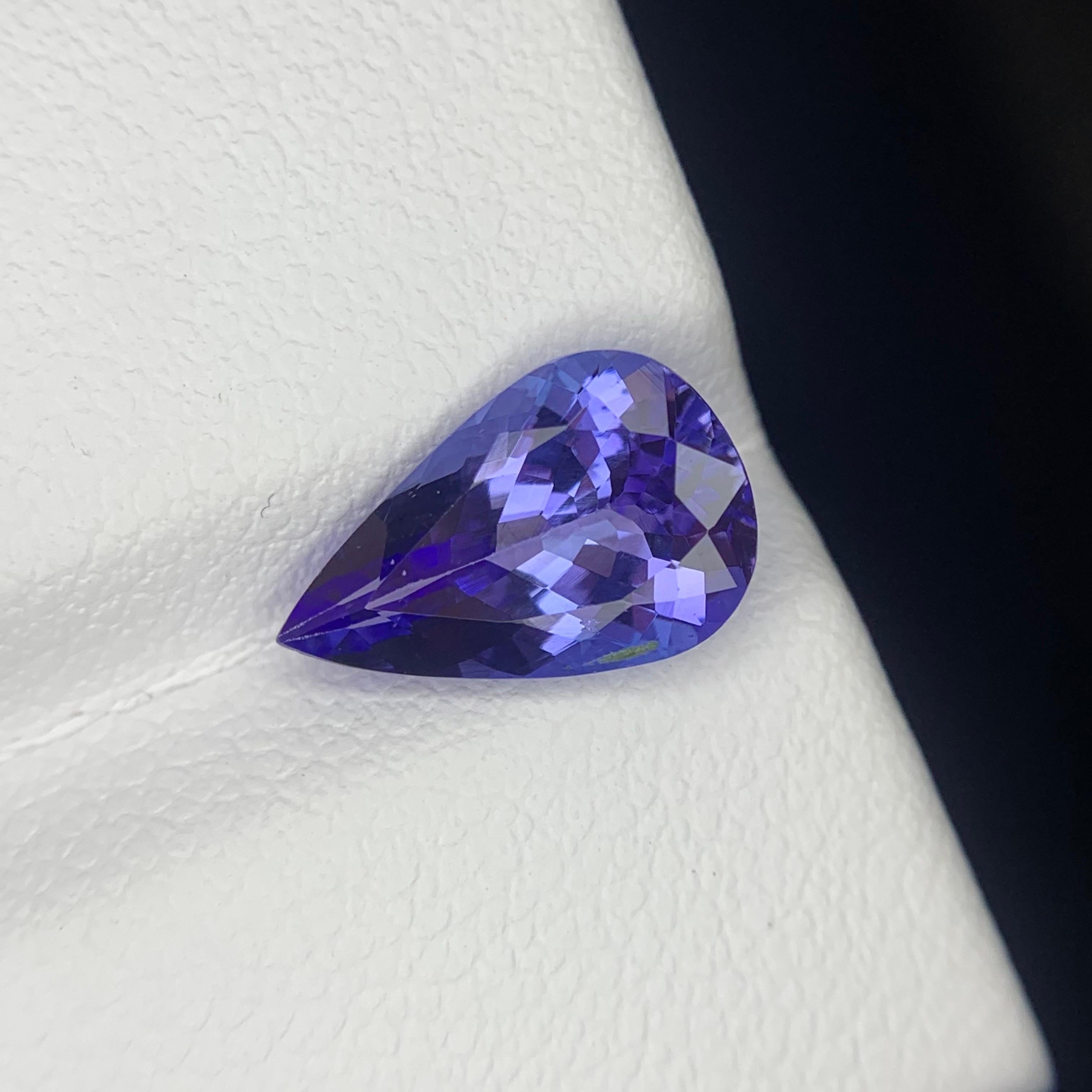 Pear Cut 1.95 Carat Natural Loose Tanzanite Pear Shape Gemstone From Tanzania For Sale