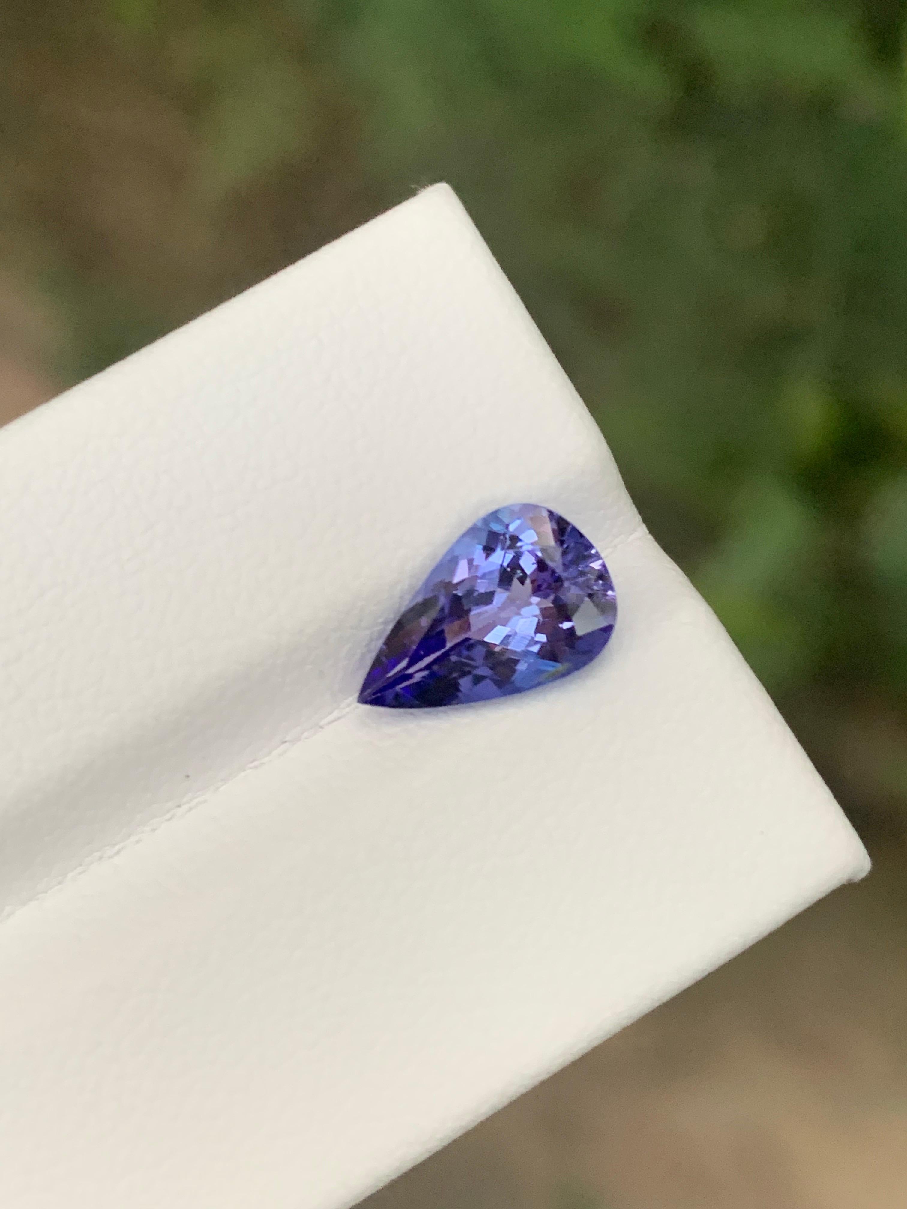 1.95 Carat Natural Loose Tanzanite Pear Shape Gemstone From Tanzania For Sale 1