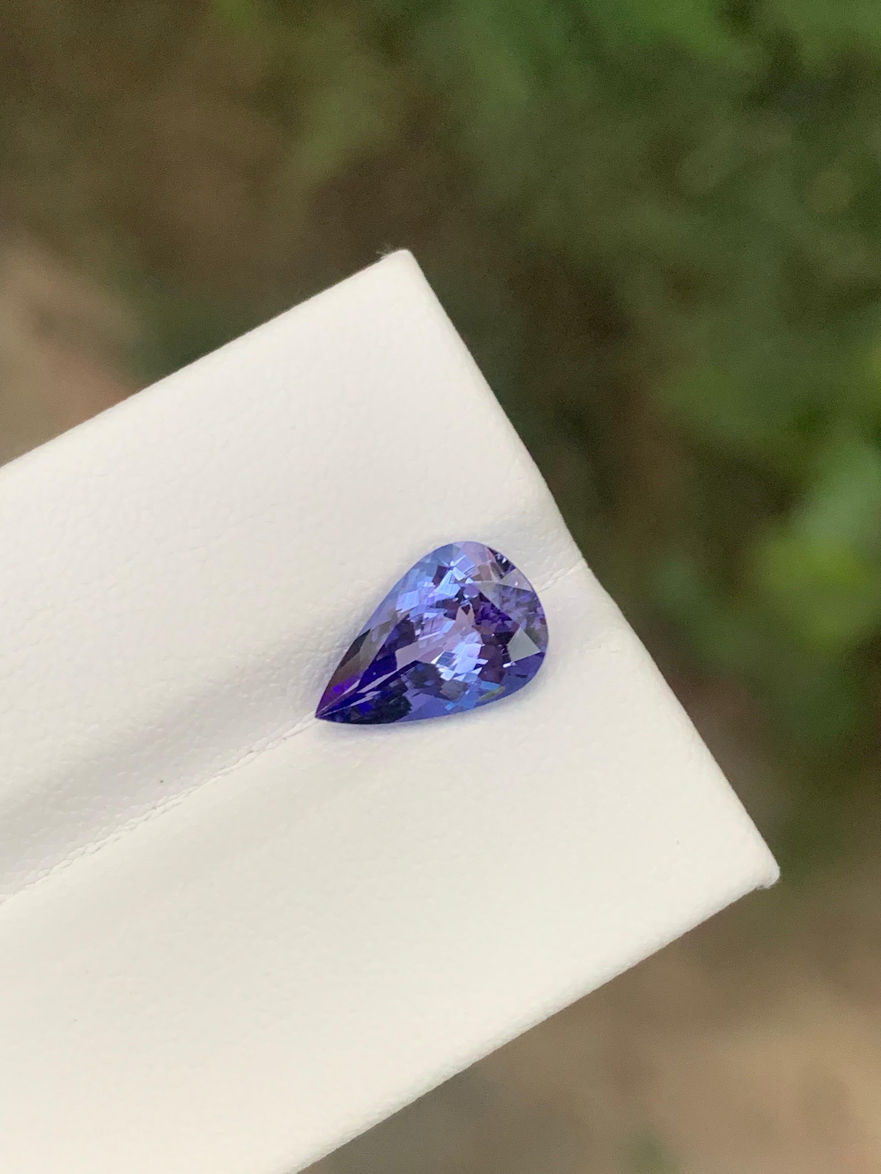 1.95 Carat Natural Loose Tanzanite Pear Shape Gemstone From Tanzania For Sale 2